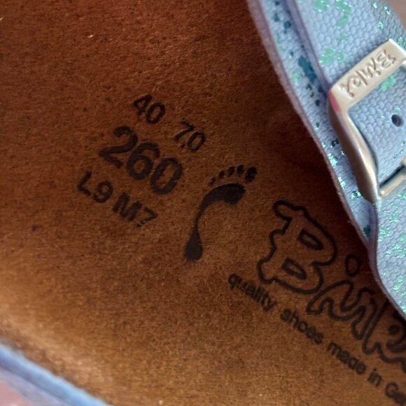 SIZE 9 - Birkenstock Women's Glitter Splatter Blue/Teal Sandals GOOD CONDITION - Picture 4 of 5